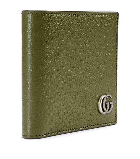 gucci metal tag leather bi fold wallet|GG Marmont leather bi.